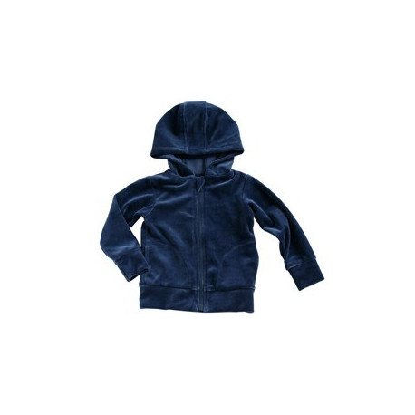 sweat à capuche 'rétro bleu' en velours (98-116) sweat à capuche 'rétro bleu' en velours (98-116)