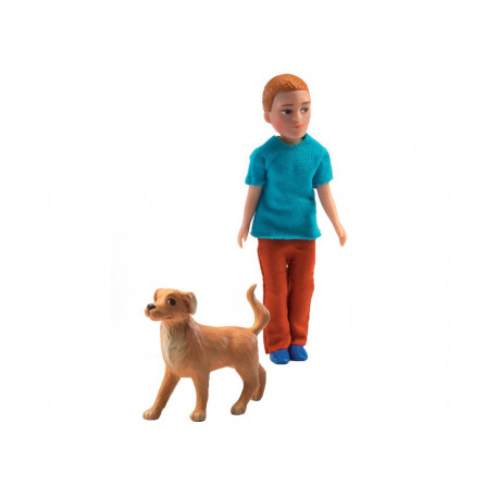 poupée articulée Xavier et son chien - Petit Home by Djeco poupée articulée Xavier et son chien - Petit Home by Djeco