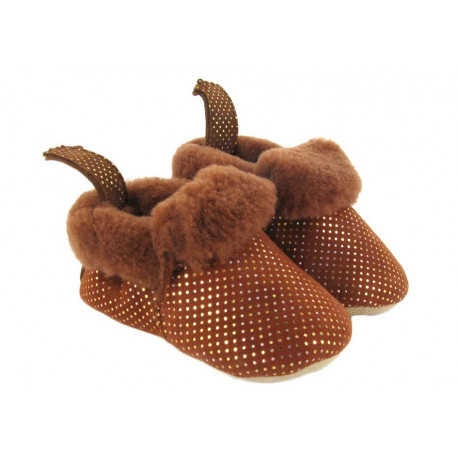 chaussons fourrés 'Minion Paillettes Noisette' chaussons fourrés 'Minion Paillettes Noisette'