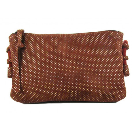 pochette bandoulière en cuir 'Paillettes noisette' pochette bandoulière en cuir 'Paillettes noisette'