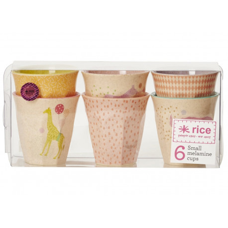 set de 6 tasses en bambou et mélamine 'Girls Animal' set de 6 tasses en bambou et mélamine 'Girls Animal'