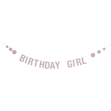guirlande en papier rose 'Birthday Girl' guirlande en papier rose 'Birthday Girl'