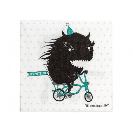 set de 20 serviettes avec monstre 'It's party time' set de 20 serviettes avec monstre 'It's party time'
