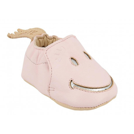 chaussons bébé souples Blumoo 'smiley rose pale/silver' chaussons bébé souples Blumoo 'smiley rose pale/silver'