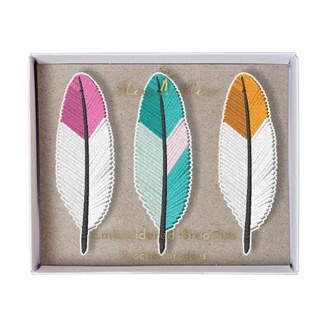 set de 3 broches 'plumes' set de 3 broches 'plumes'