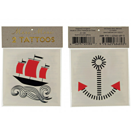 set de tattoos 'bateau et ancre' set de tattoos 'bateau et ancre'