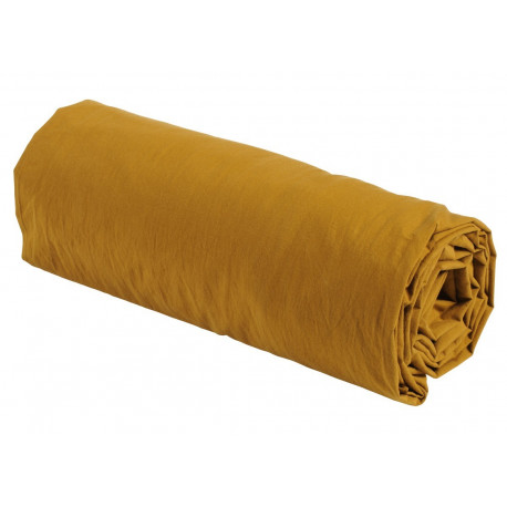 drap-housse en coton 'moutarde dijon' (160x200) drap-housse en coton 'moutarde dijon' (160x200)