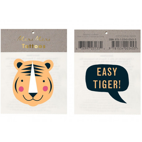set de 2 tattoos 'easy tiger' set de 2 tattoos 'easy tiger'
