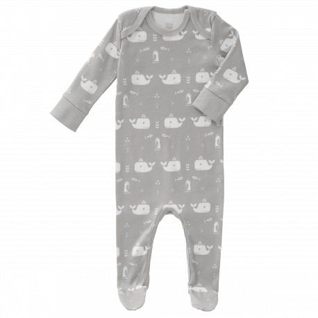 pyjama bébé à pied Whale gris pyjama bébé à pied Whale gris