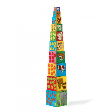 10 cubes à empiler 'Mes amis' 10 cubes à empiler 'Mes amis'
