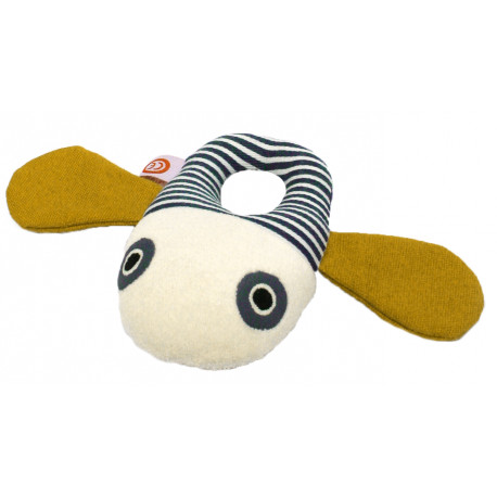 hochet Peter la mouche denim/ocre hochet Peter la mouche denim/ocre