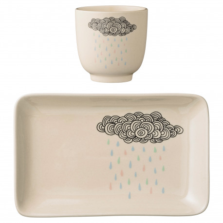 set assiette et tasse en céramique 'Rain Cloud' set assiette et tasse en céramique 'Rain Cloud'
