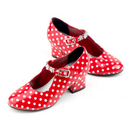 chaussures à talons rouges à pois blancs chaussures à talons rouges à pois blancs