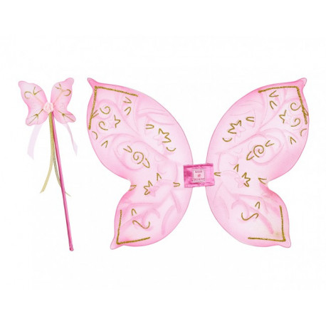 set ailes et baguette magique rose/or Riva set ailes et baguette magique rose/or Riva