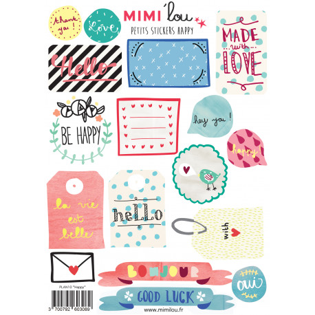 planche étiquettes 'Happy' planche étiquettes 'Happy'