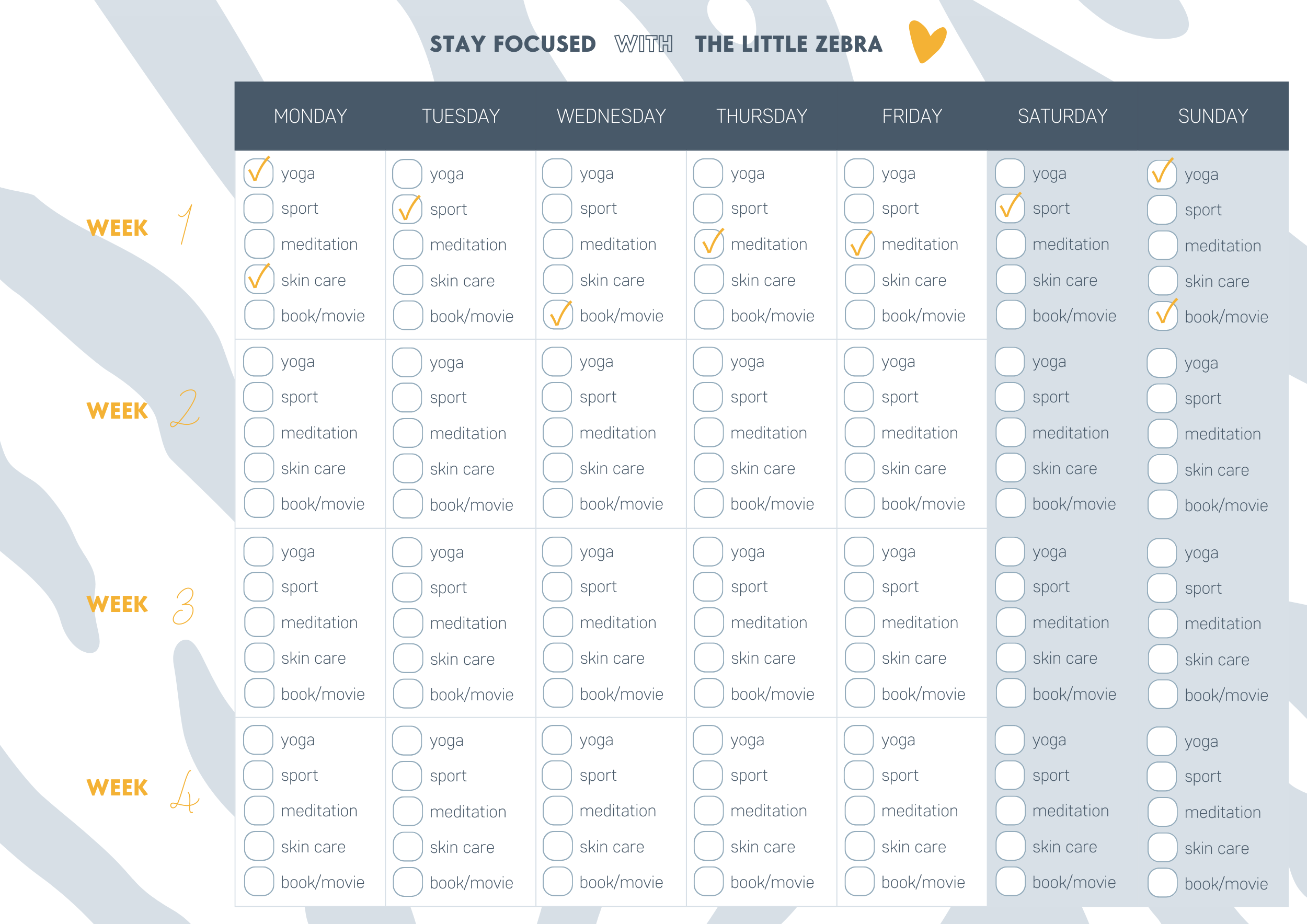 parent calendar of The Little Zebra