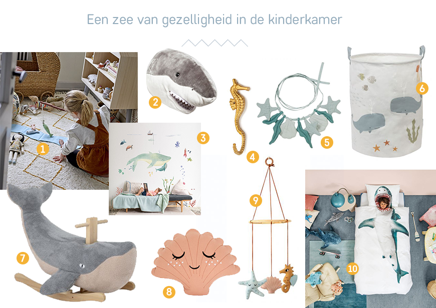 moodboard KINDERKAMER inrichten oceaan world ocean day baby