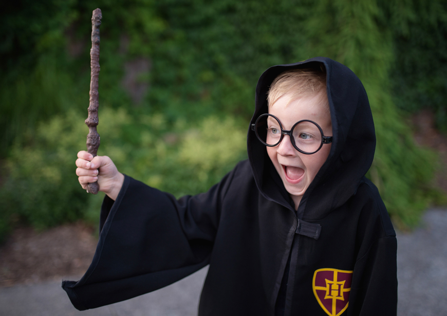 tovenaar met bril harry potter originele halloween outfit verkleedkledij kostuum