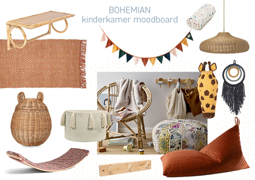 bohemian kinderkamer moodboard