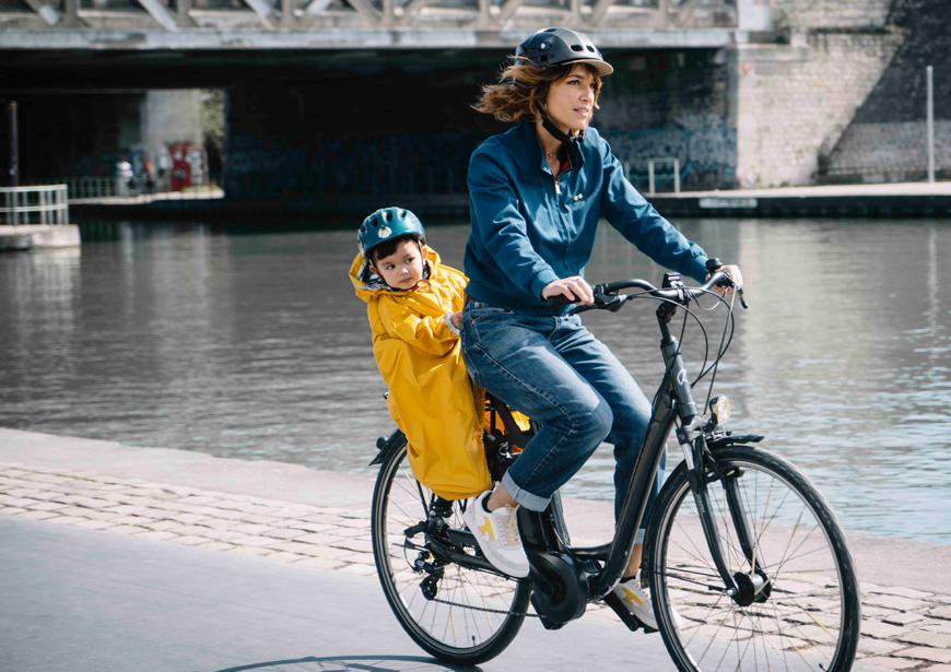 rainette fietsaccessoires fietskledij regenkledij kinderen fiets fluo reclecterend zichtbaar op de fiets