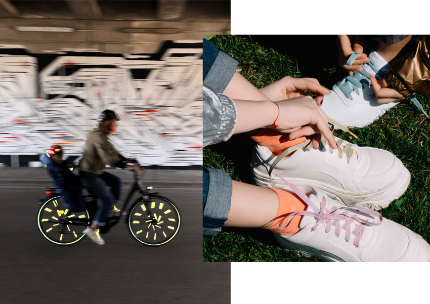 refelcterende fluo veters fiets accessoires zichtbaar in het verkeer kinderen