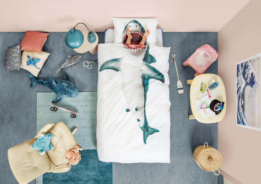 snurk haai in mijn bed cool beddengoed jongens bedlinnen dutch design
